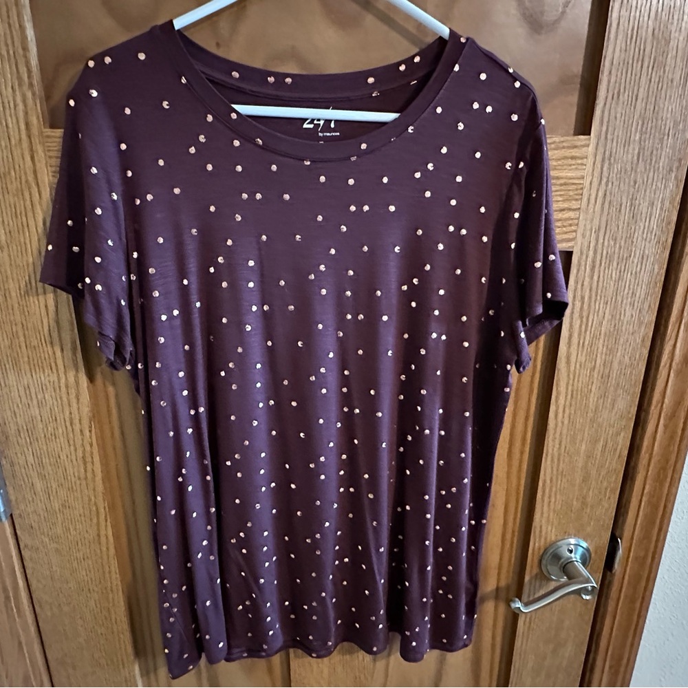 Maurices Purple Polka Dot Women's Top